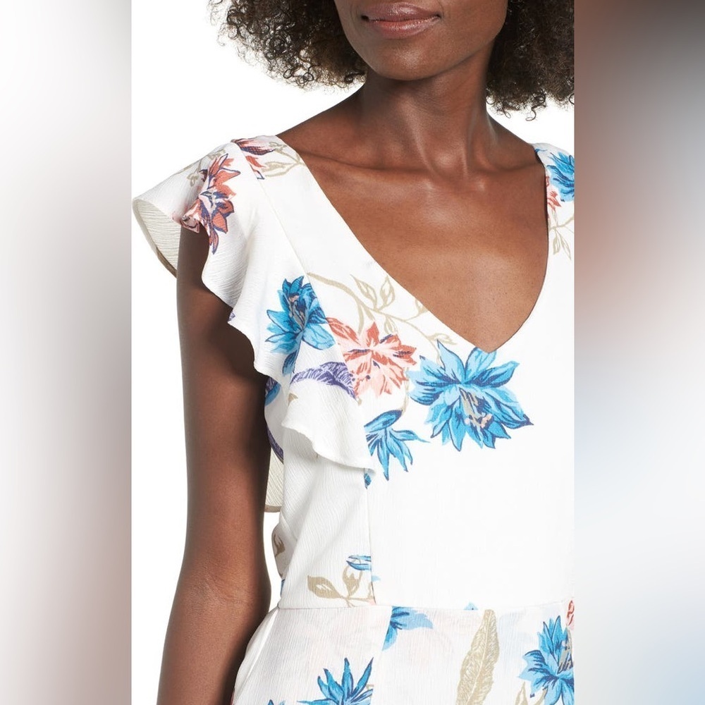 Women’s Floral Romper Maxi Dress - Picture 2 of 8